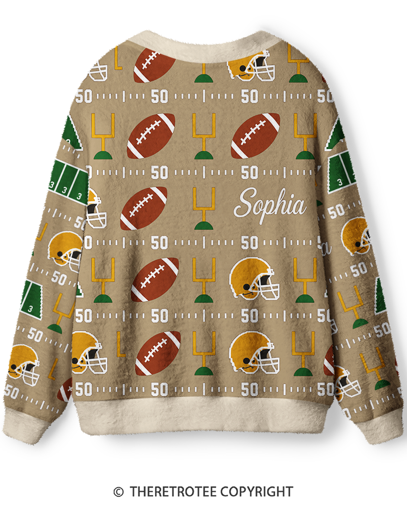 TheRetroTee Vintage Custom Football Heritage Unisex Cardigan Sweater