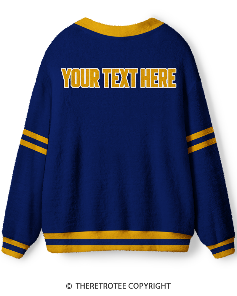 TheRetroTee Personalized Vintage Varsity Memory Unisex Cardigan Sweater