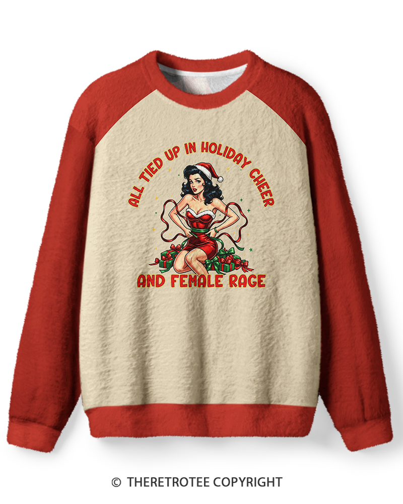 TheRetroTee Vintage Holiday Cheer and Female Rage Sweater
