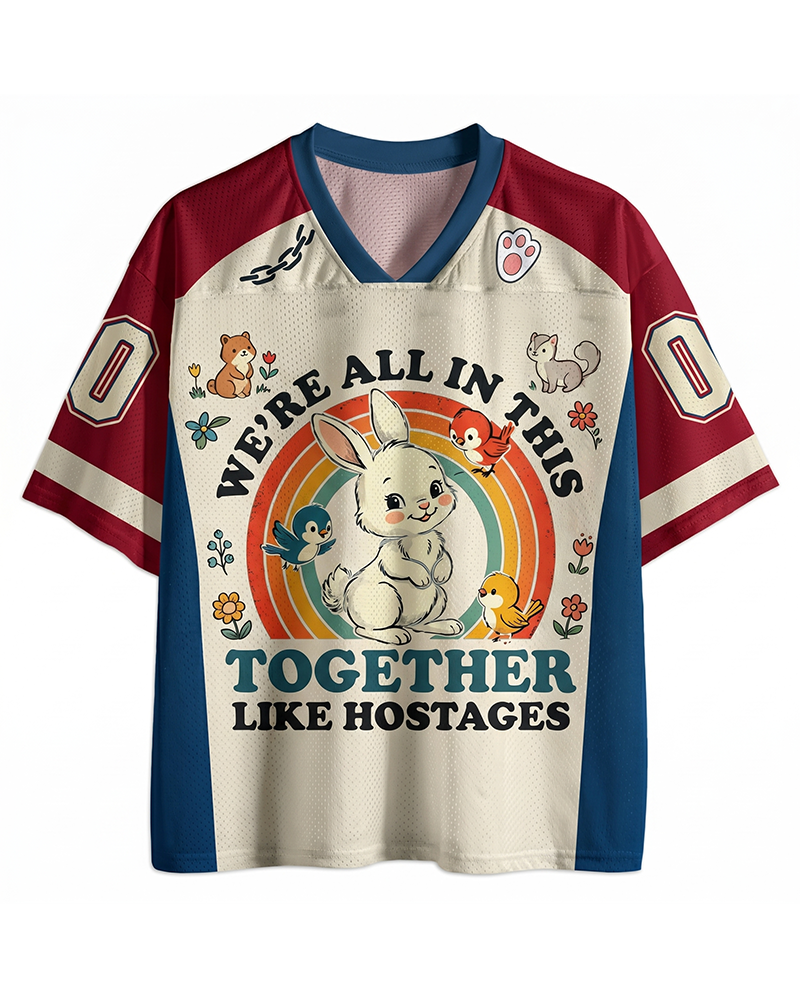 TheRetroTee We're All In This Together Like Hostages Mesh Jersey