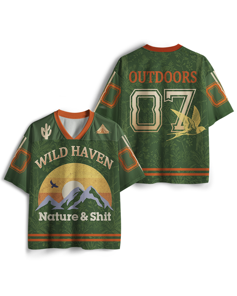 TheRetroTee Nature & Shit 1970s Mesh Jersey
