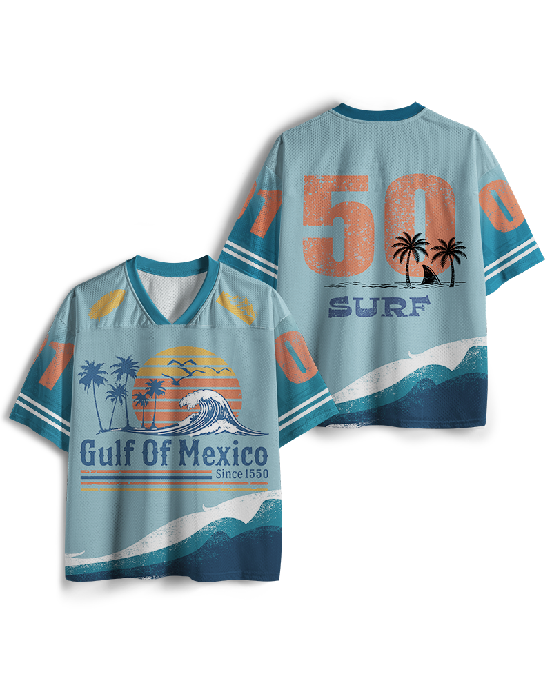TheRetroTee Gulf Of Mexico 1970s Mesh Jersey