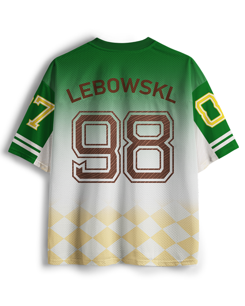 TheRetroTee Lebowski Bowling Team Los Angeles 1980s Mesh Jersey