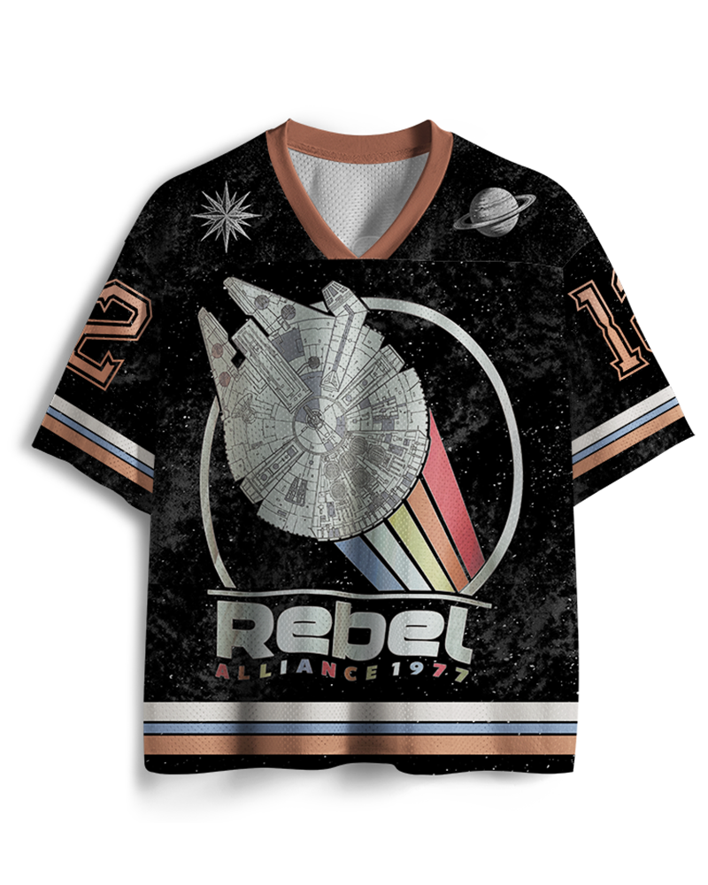 TheRetroTee 1977 Sci-Fi Spacecraft Inspired Mesh Jersey