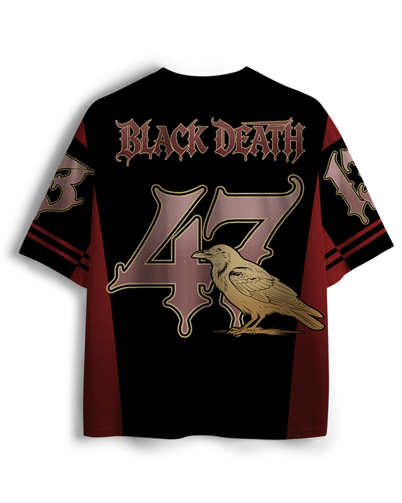 TheRetroTee Black Death European Tour 1970s Mesh Jersey
