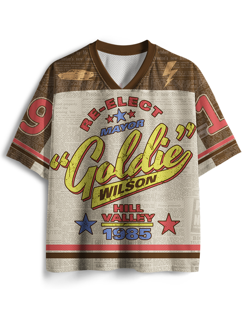 TheRetroTee Re-Elect Mayor Goldie Wilson 1980s Mesh Jersey