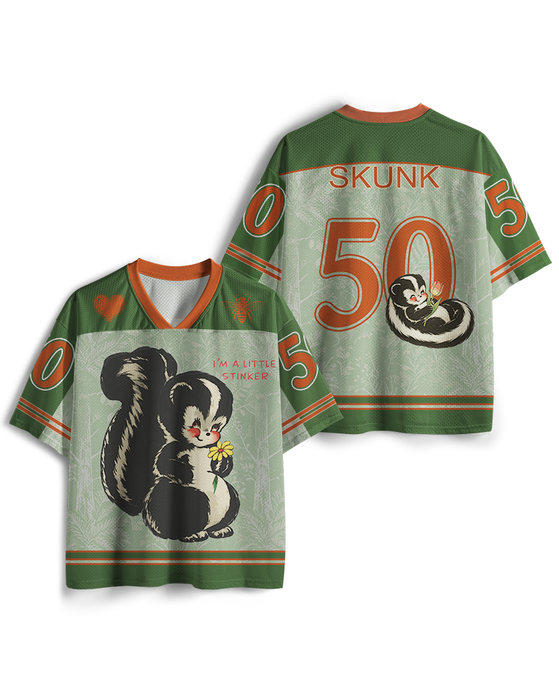 TheRetroTee Im a Little Stinker 1950s Mesh Jersey