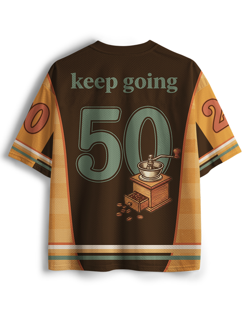 TheRetroTee Funny Motivation 1950s Mesh Jersey