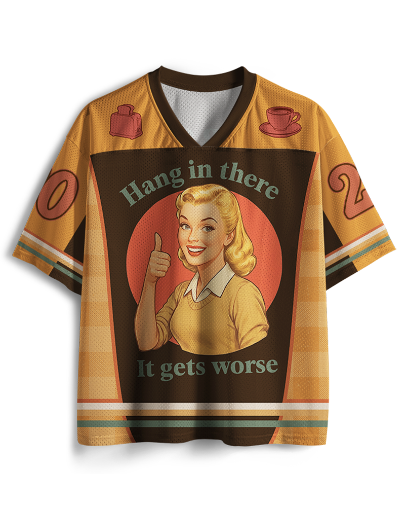 TheRetroTee Funny Motivation 1950s Mesh Jersey