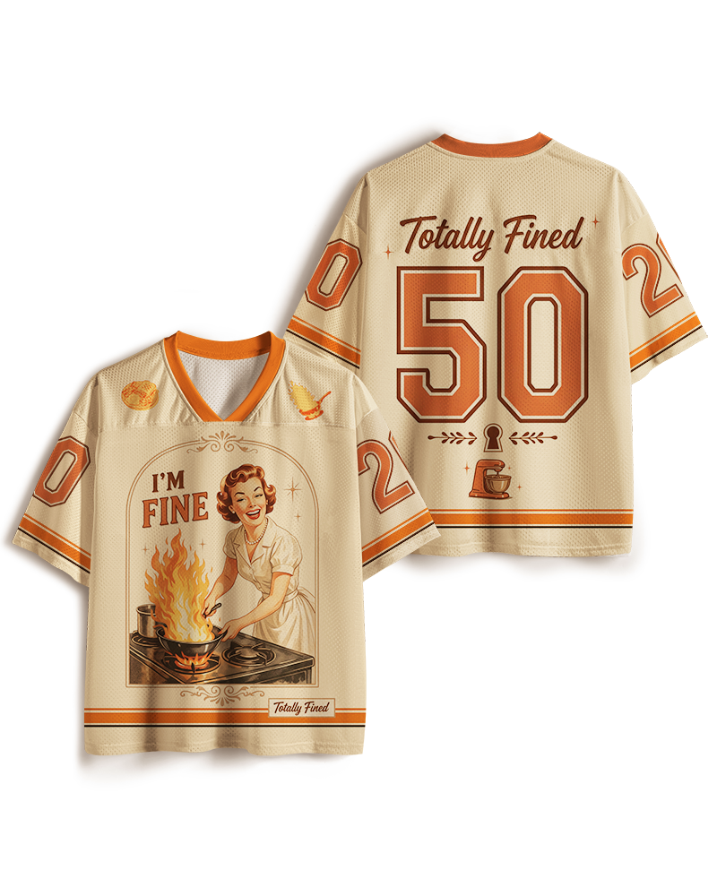 TheRetroTee I’m Fine 1950s Mesh Jersey