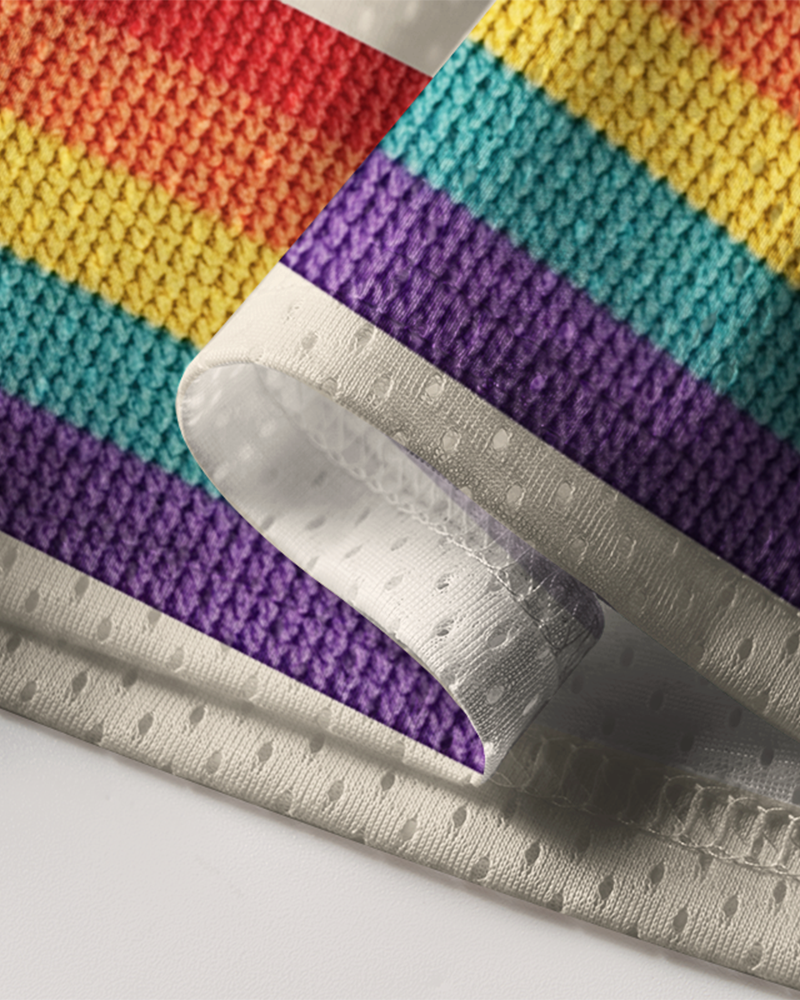 TheRetroTee Sarcastic Rainbow Star 1970s Mesh Jersey