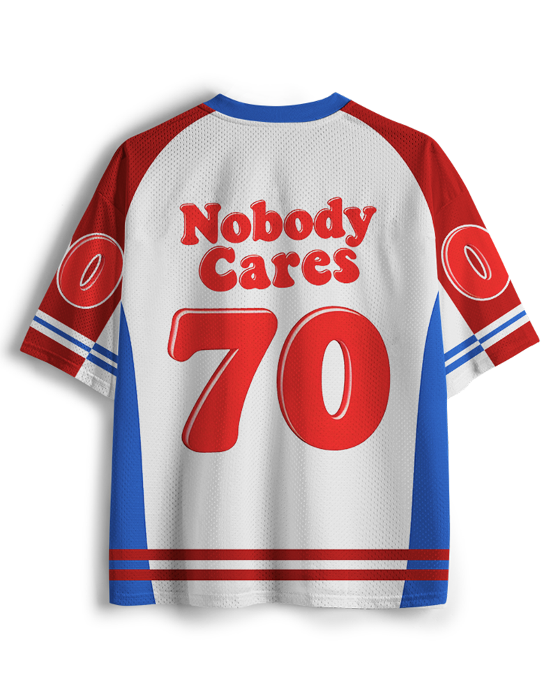 TheRetroTee Nobody Cares 1970s Mesh Jersey