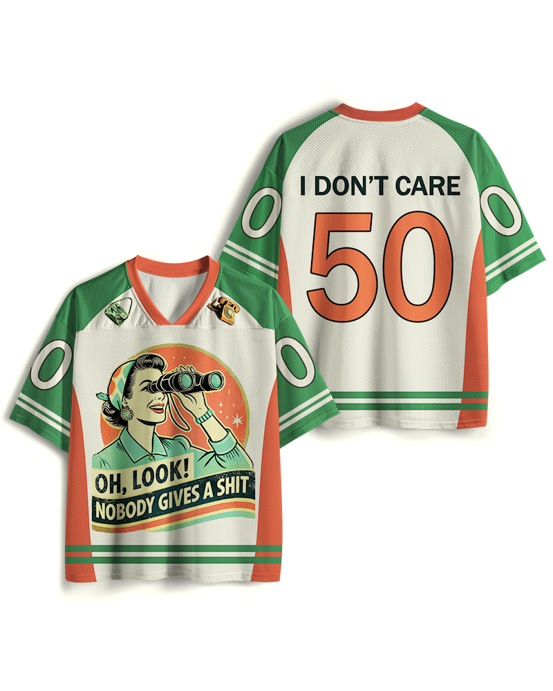 TheRetroTee Oh,Look! Nobody Gives A 1950s Mesh Jersey