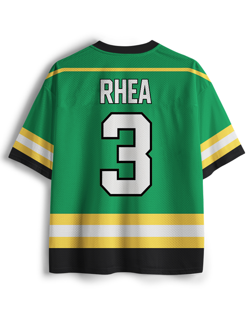 TheRetroTee Shamrocks #3 Green Hockey Mesh Jersey