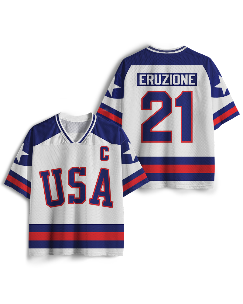 TheRetroTee USA Hockey #21 Retro Ice Rink Mesh Jersey
