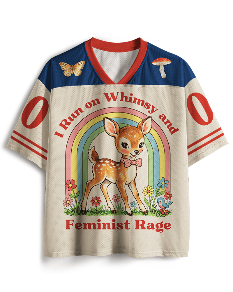 TheRetroTee Whimsy and Feminist Rage 1940s Mesh Jersey