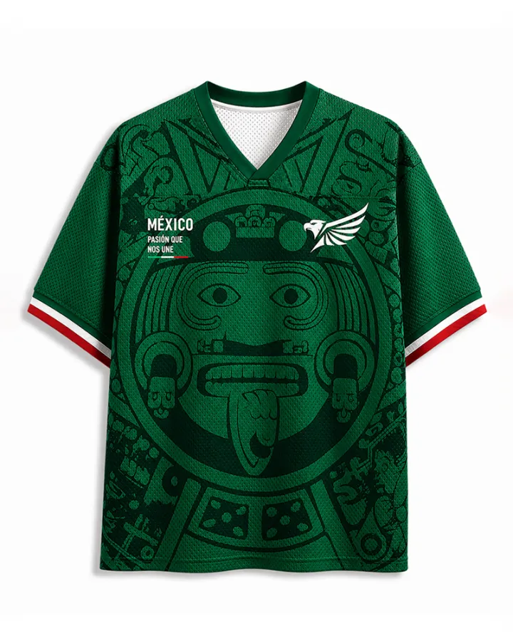 TheRetroTee Aztec Culture Mexico Heritage Soccer Mesh Jersey