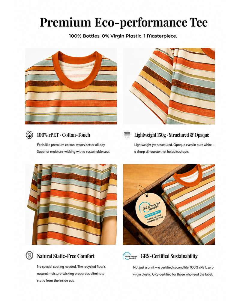 TheRetroTee Vintage Eco Oversized Striped Ringer T-Shirt