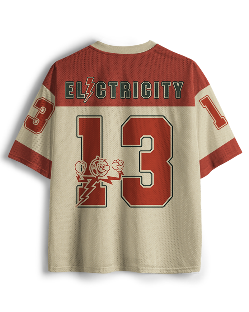 TheRetroTee Electricity Will Kill You Kids 1950s Mesh Jersey