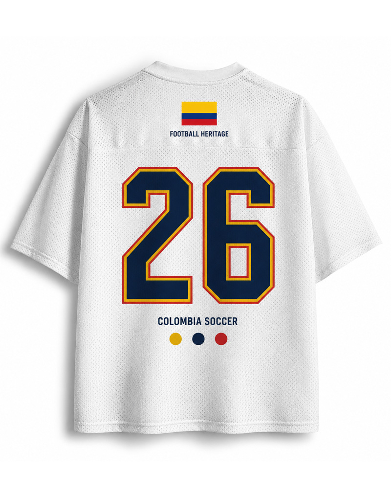 TheRetroTee Vintage Colombia Football Heritage Mesh Jersey