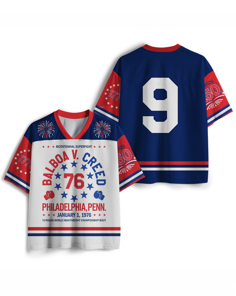 TheRetroTee American Dream 1970s Vintage 4th of July Mesh Jersey