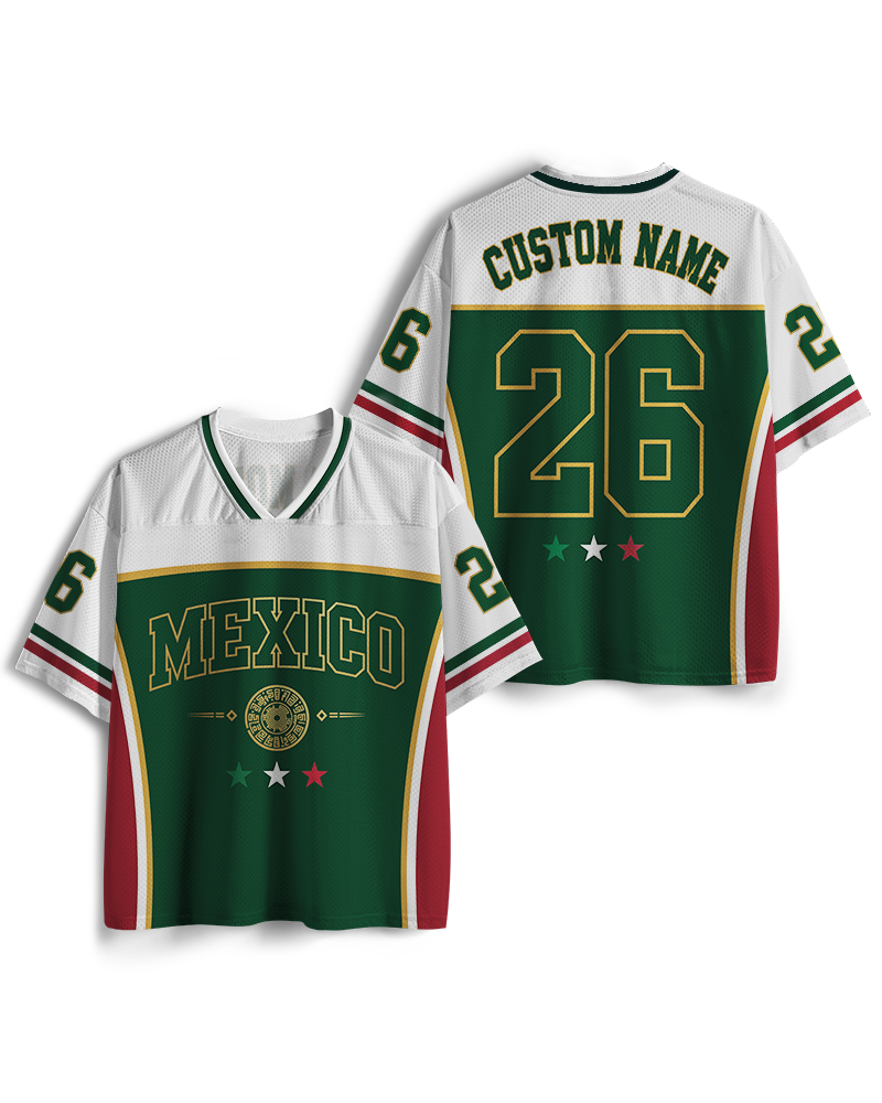 TheRetroTee Personalized Mexico Custom Name Number Mesh Jersey