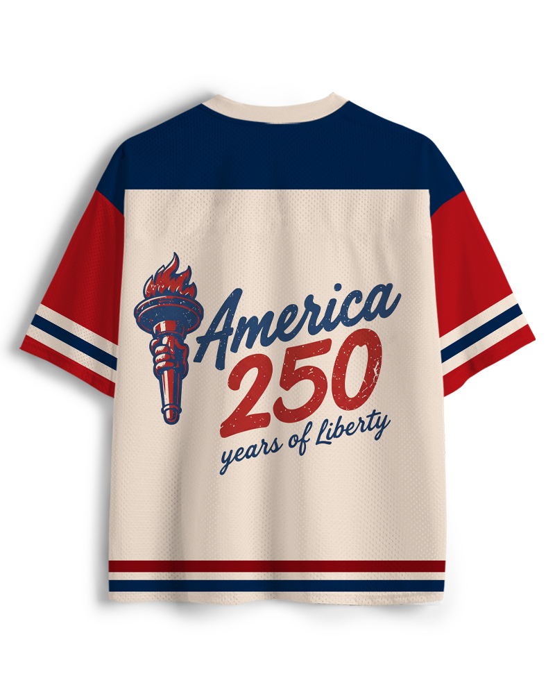 TheRetroTee 250 Years Of Liberty Vintage Mesh Jersey