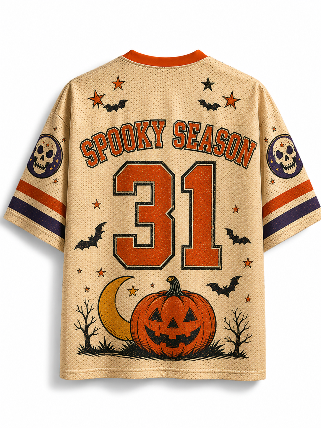 TheRetroTee Spooky Season Vintage Halloween Mesh Jersey