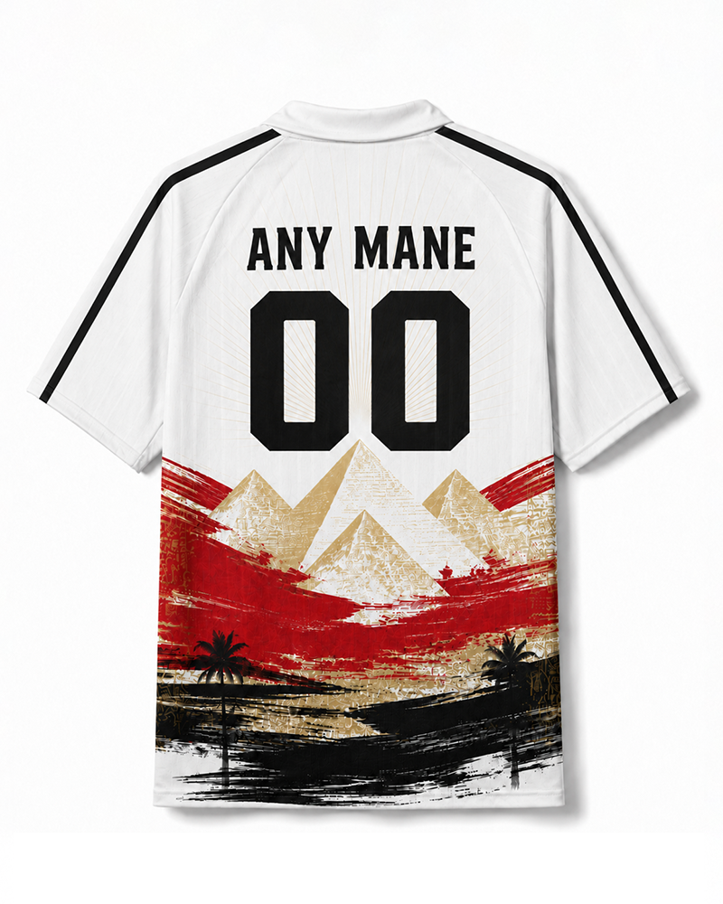 TheRetroTee Egypt Desert Horizon Rise Collar Soccer Jersey