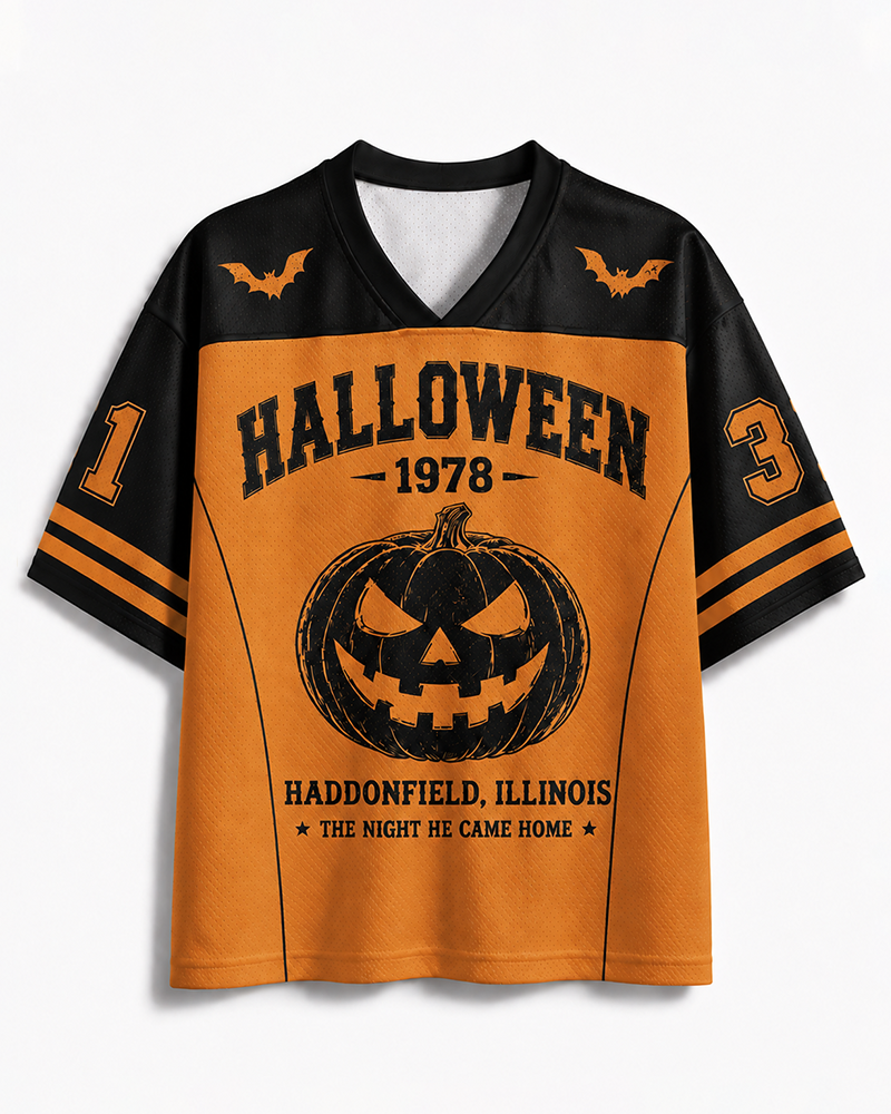 TheRetroTee Pumpkin Night Rush Mesh Jersey