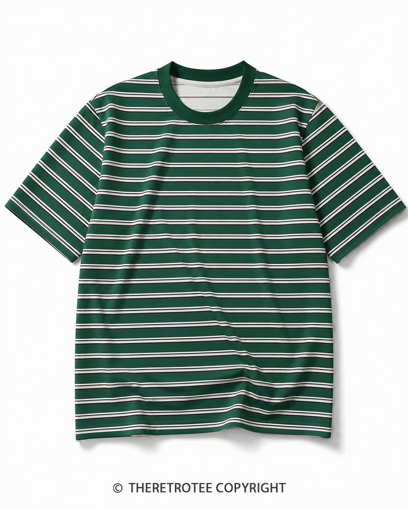 11TheRetroTee 90s Nostalgic Striped Ringer T-Shirt