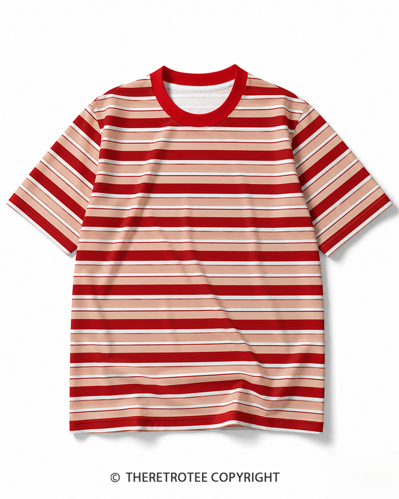 TheRetroTee 70s Inspired Striped Ringer T-Shirt