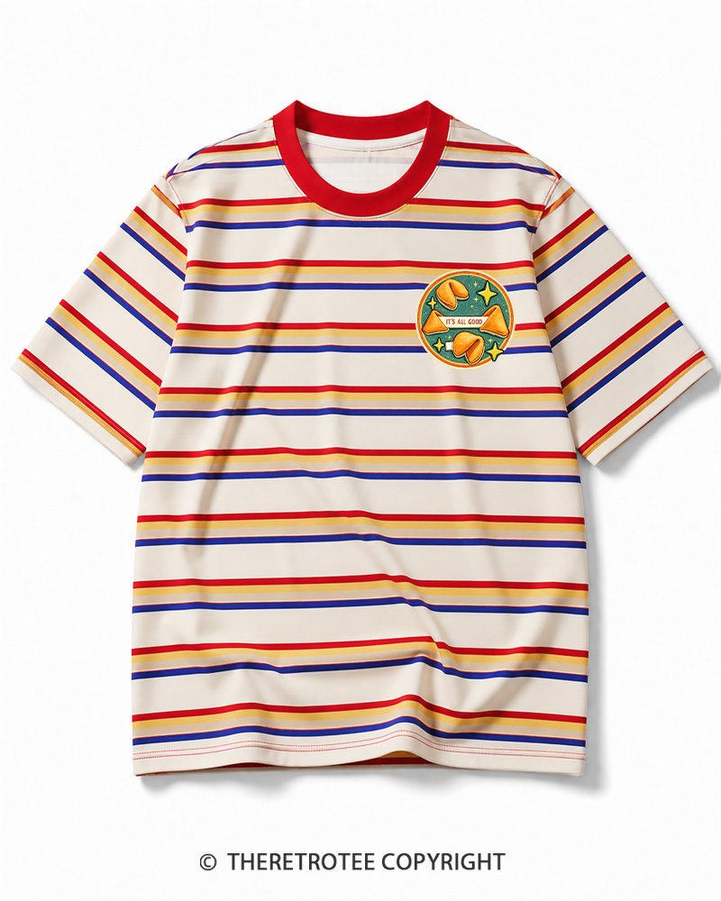 TheRetroTee It’s All Good 1980s Striped Ringer T-Shirt