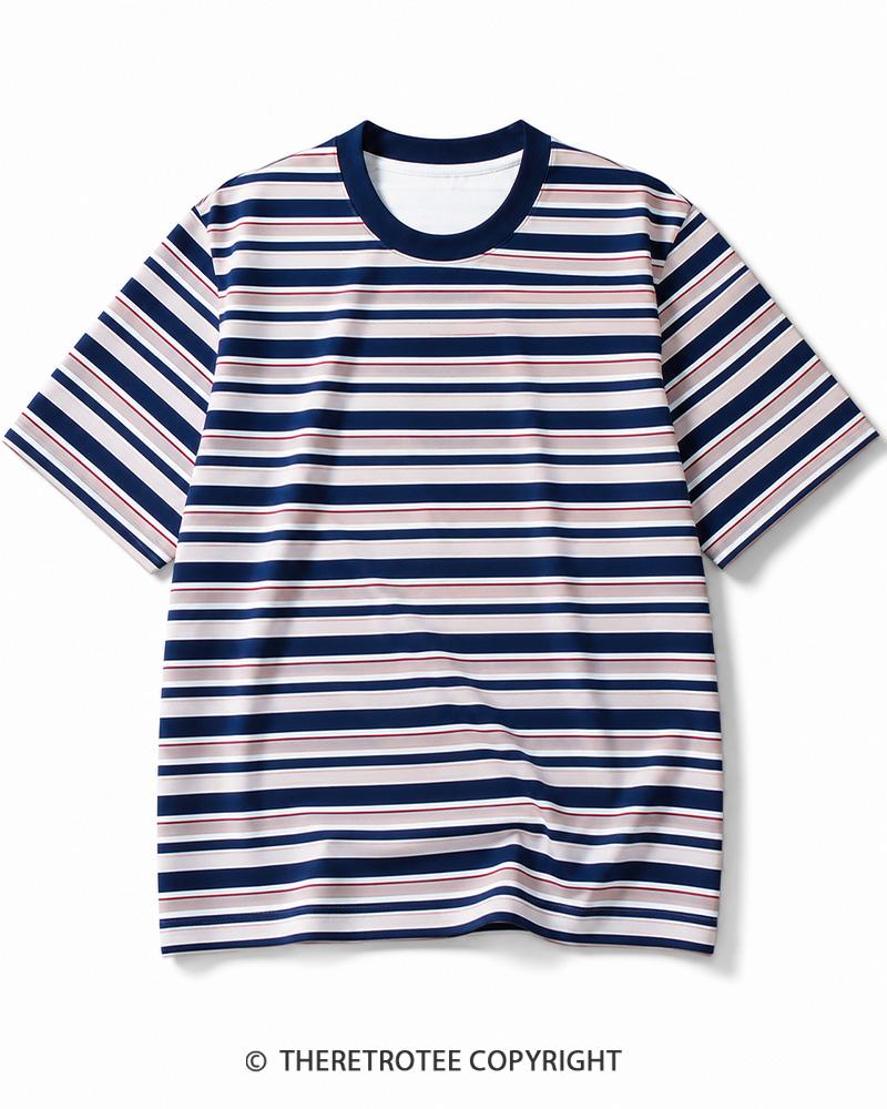 TheRetroTee 70s-Inspired Striped Ringer T-Shirt