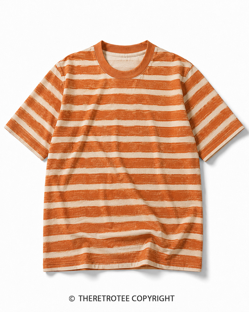 TheRetroTee Vintage Eco Oversized Striped Ringer T-Shirt