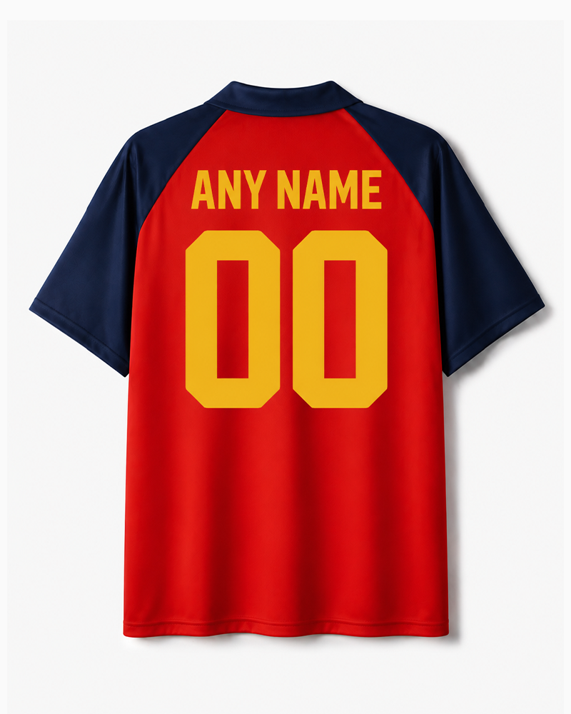 TheRetroTee Spain Classic Spirit Collar Soccer Jersey