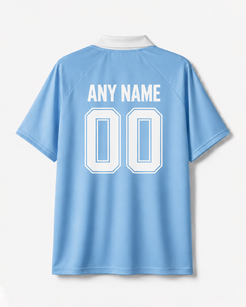TheRetroTee Argentina Sky Blue Spirit Collar Soccer Jersey