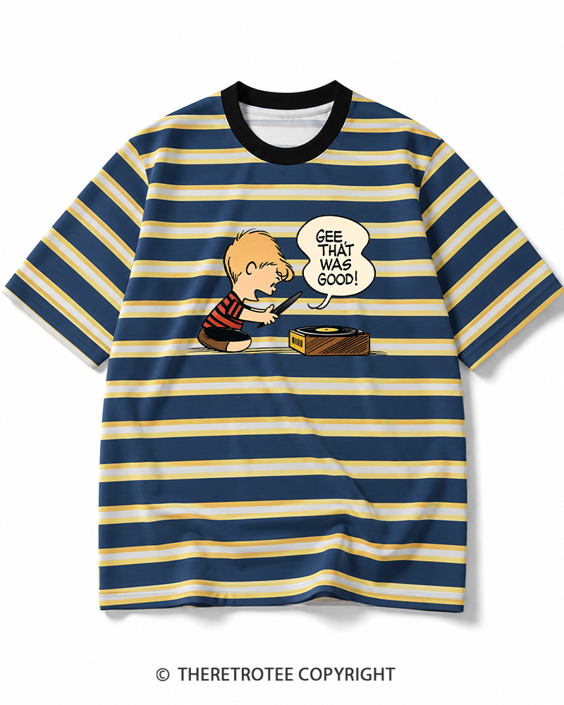 TheRetroTee Gee That Was Good! 1950s Striped Ringer T-Shirt
