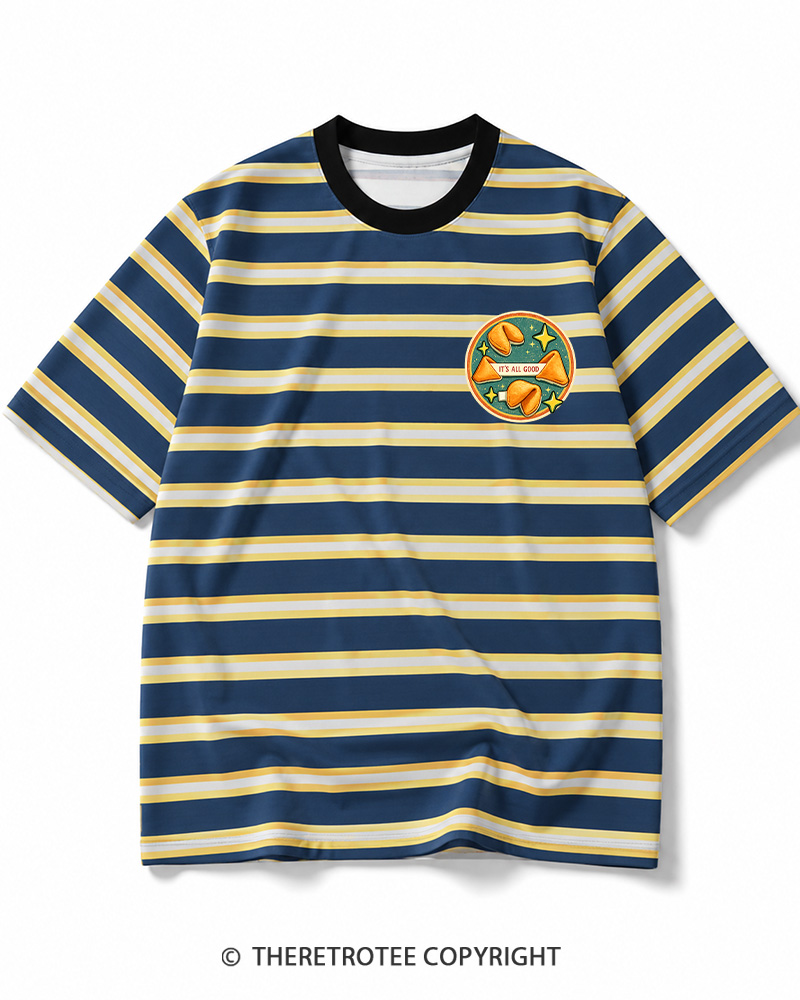 TheRetroTee It’s All Good 1980s Striped Ringer T-Shirt
