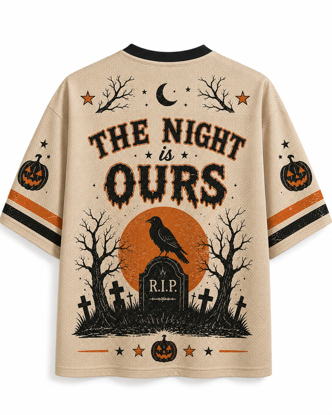 TheRetroTee All Hallows Eve Spooky Season Mesh Jersey