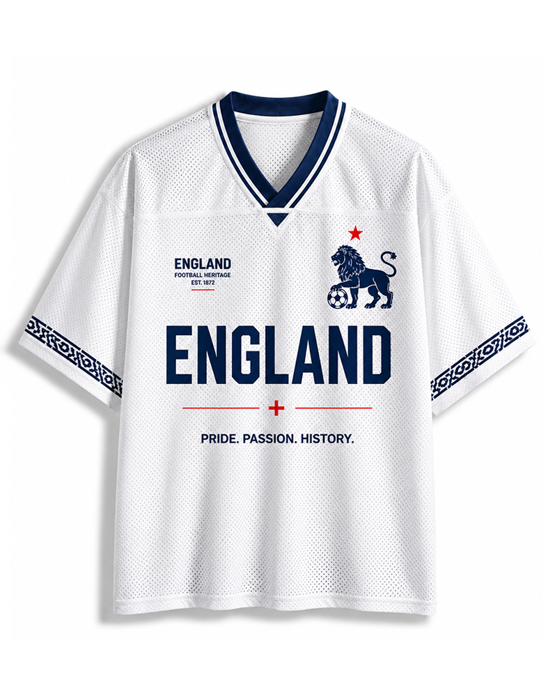 TheRetroTee England #10 Retro Soccer Culture Mesh Jersey