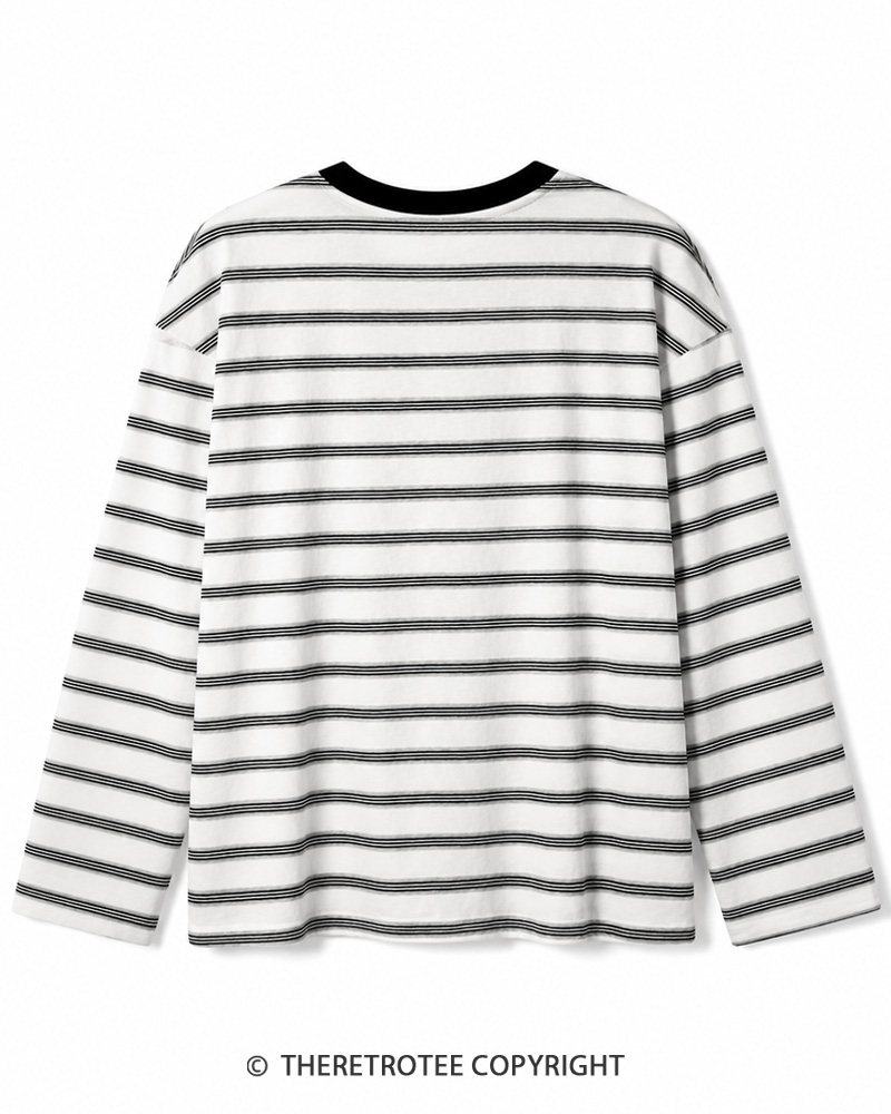 TheRetroTee Retro Heritage Striped Long Sleeve T-Shirt