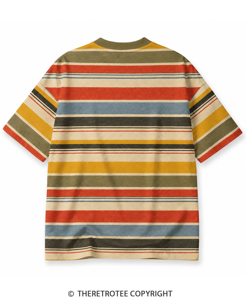 TheRetroTee Summer of '78 California Harvest Cotton Striped Ringer T-Shirt