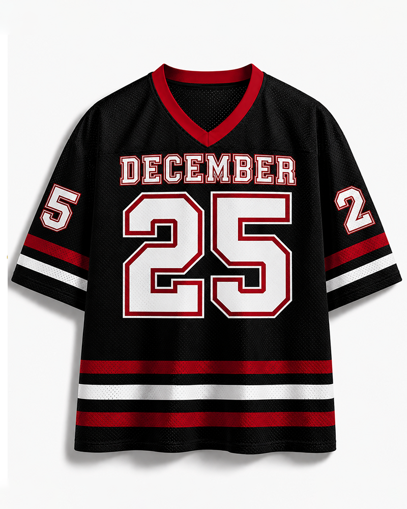 TheRetroTee Retro Christmas December 25 Mesh Jersey
