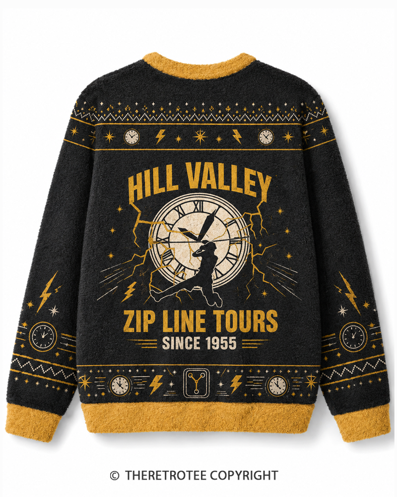 TheRetroTee Hill Valley Zip Line Tours 1980s Sweater