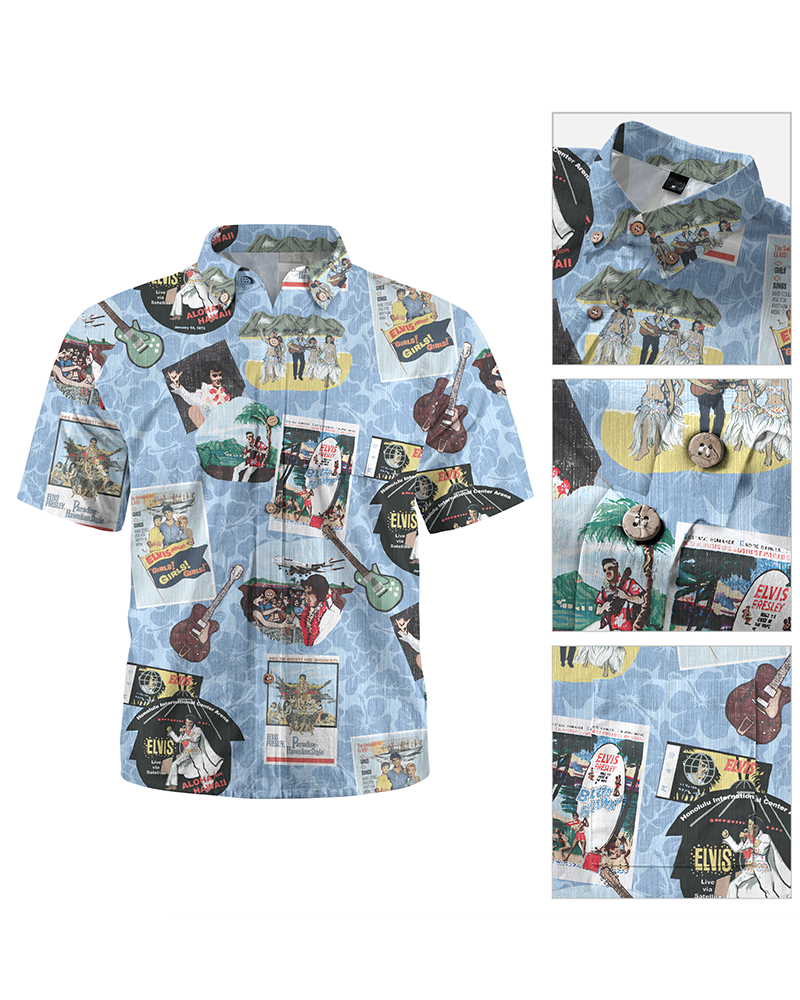 Elvis in Hawaii Pullover Hawaiian Shirt