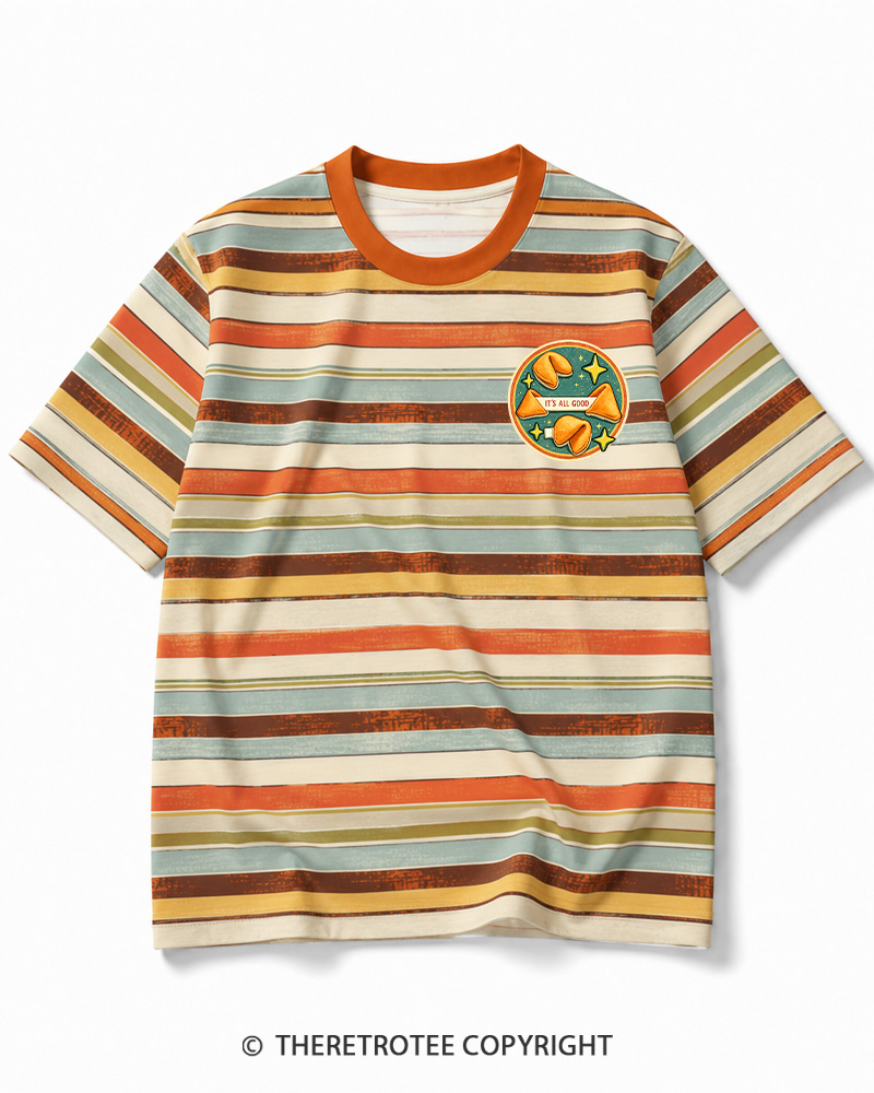 TheRetroTee It’s All Good 1980s Striped Ringer T-Shirt