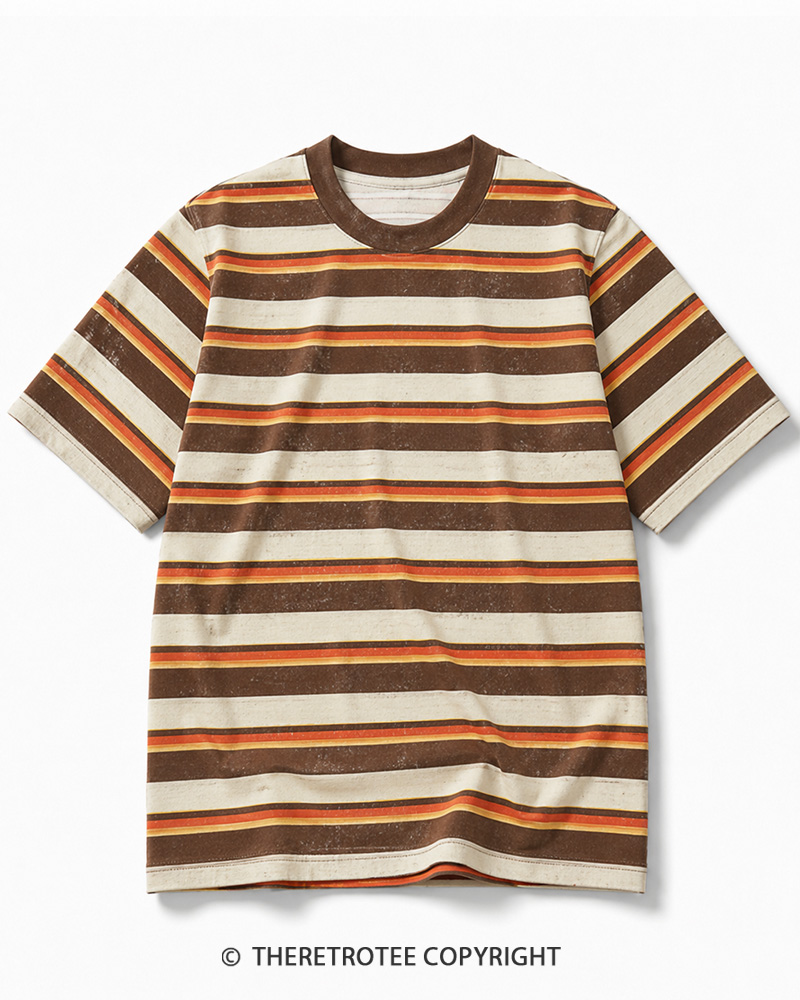 TheRetroTee Vintage Eco Oversized Striped Ringer T-Shirt