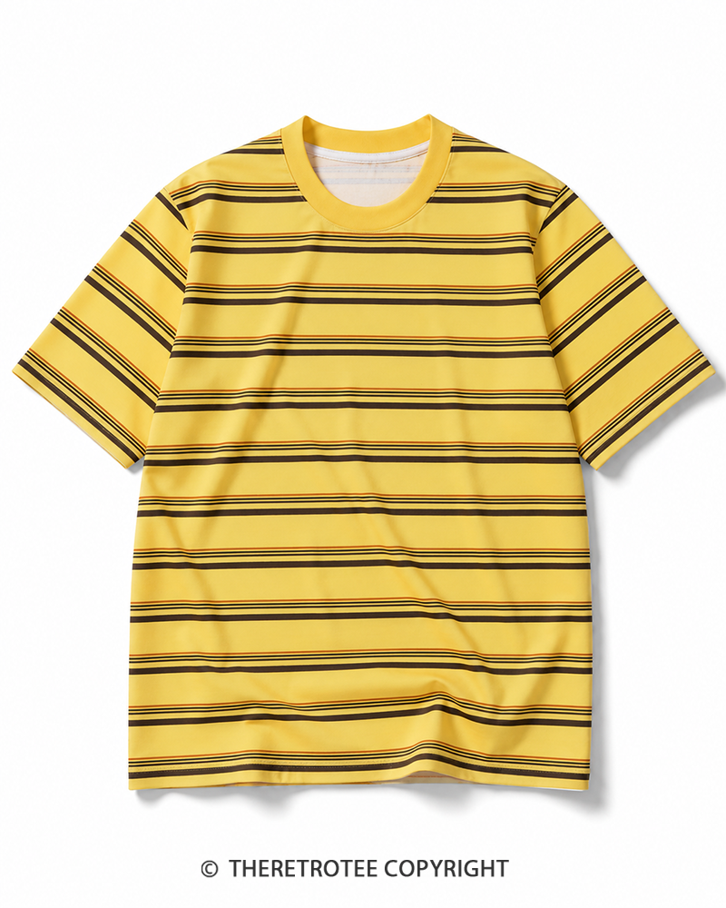 TheRetroTee 70s Inspired Striped Ringer T-Shirt