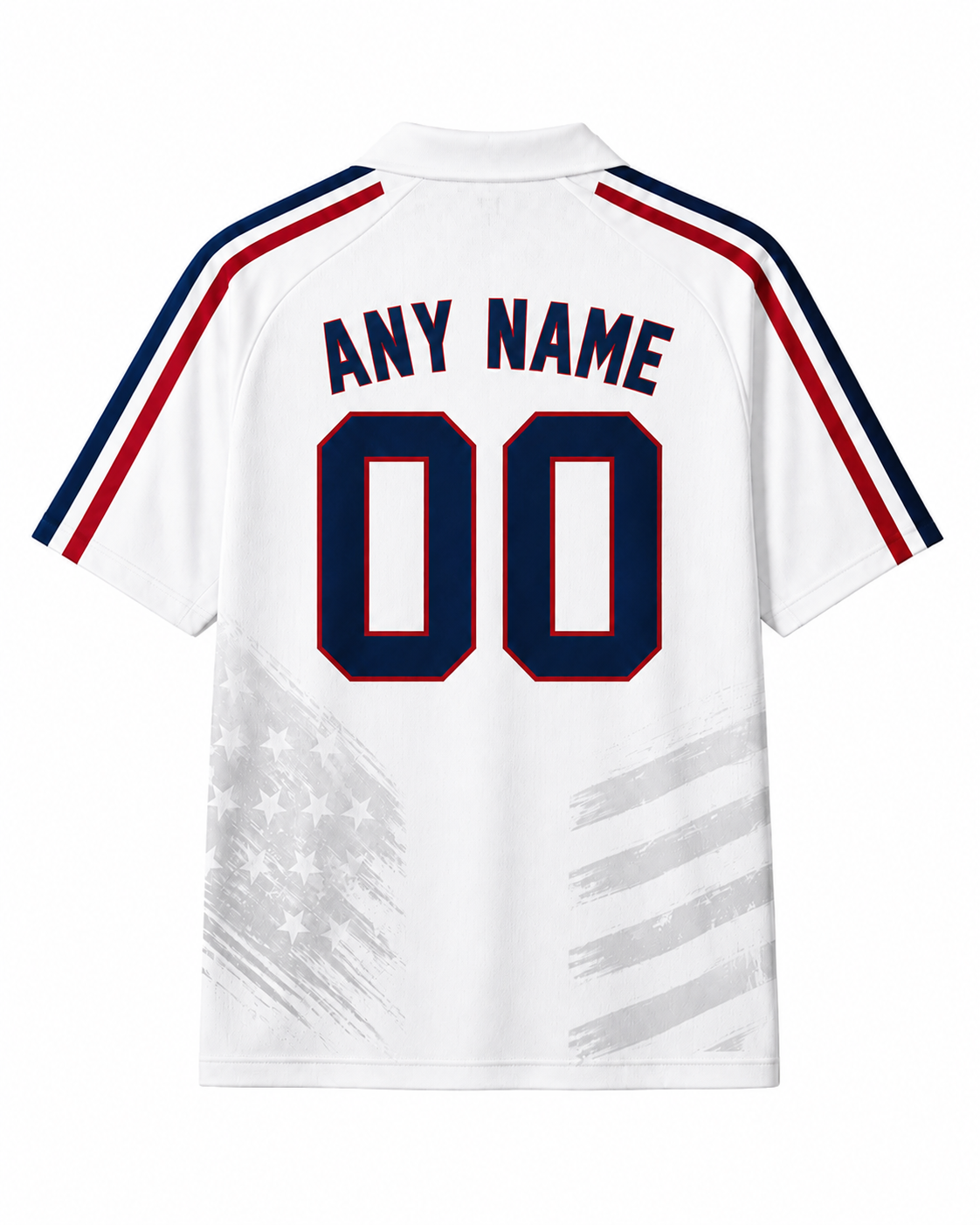 TheRetroTee United States Liberty Stripe Surge Collar Soccer Jersey